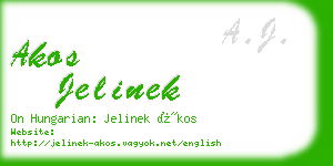 akos jelinek business card